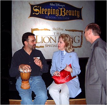 Don Hahn (left), Mary Costa (right) and Andy Siditsky (far right).